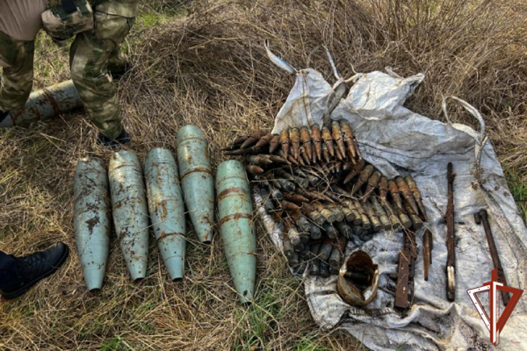 Росгвардейцы обнаружили крупный схрон с вооружением и боеприпасами в Запорожской области