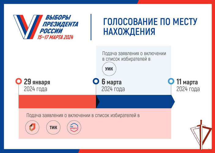 15-17 марта 2024 года состоятся выборы Президента Российской Федерации
